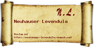 Neuhauser Levendula névjegykártya